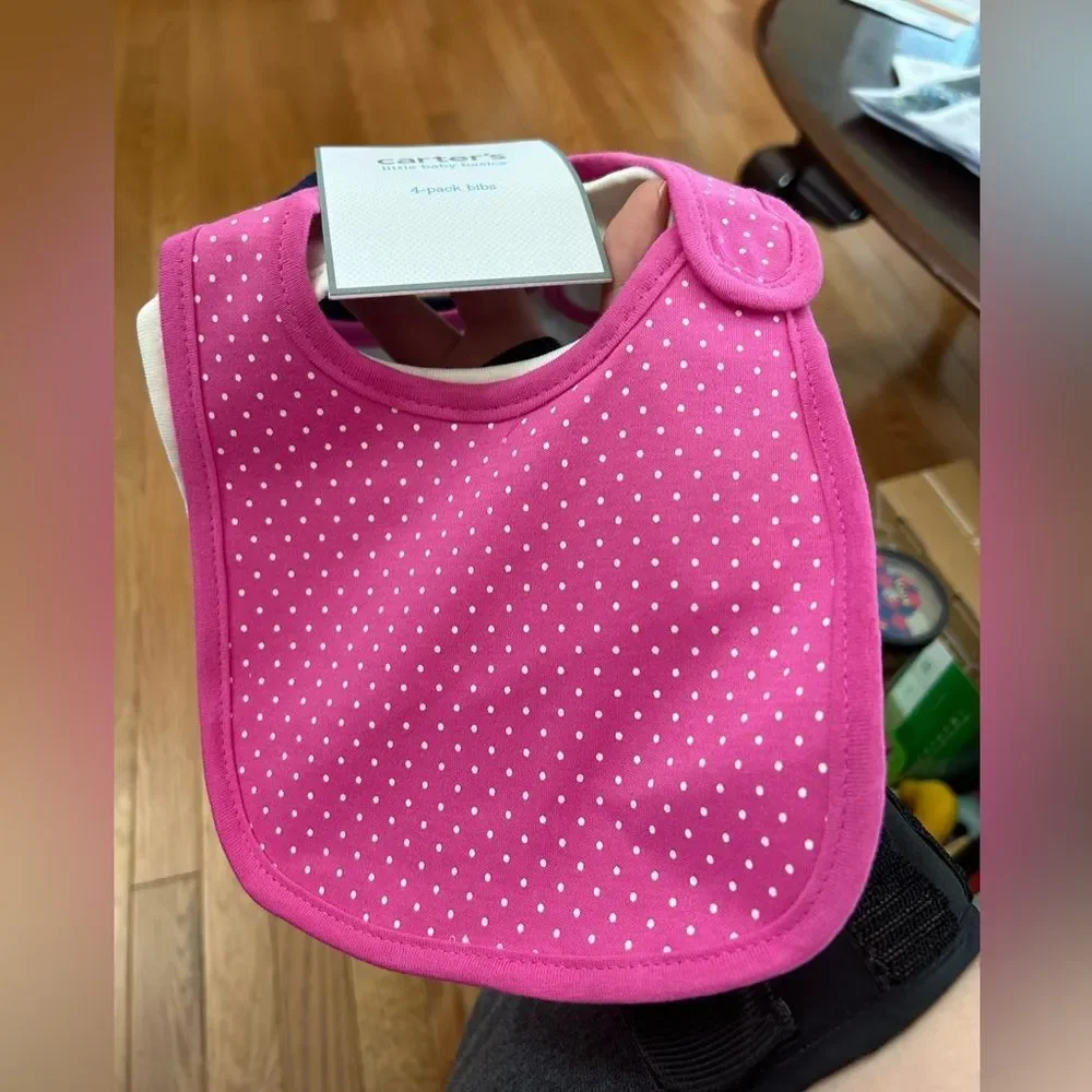 Carter’s Water Resistant Infant Girl Bibs NWT